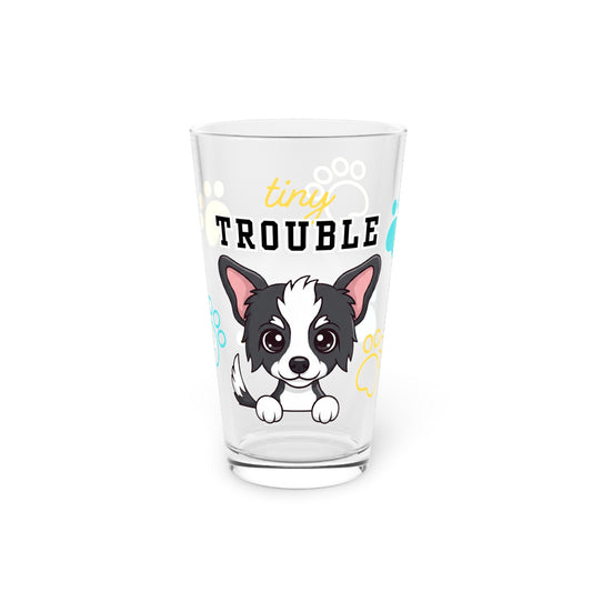 Chinese Crested Tiny Trouble Pint Glass