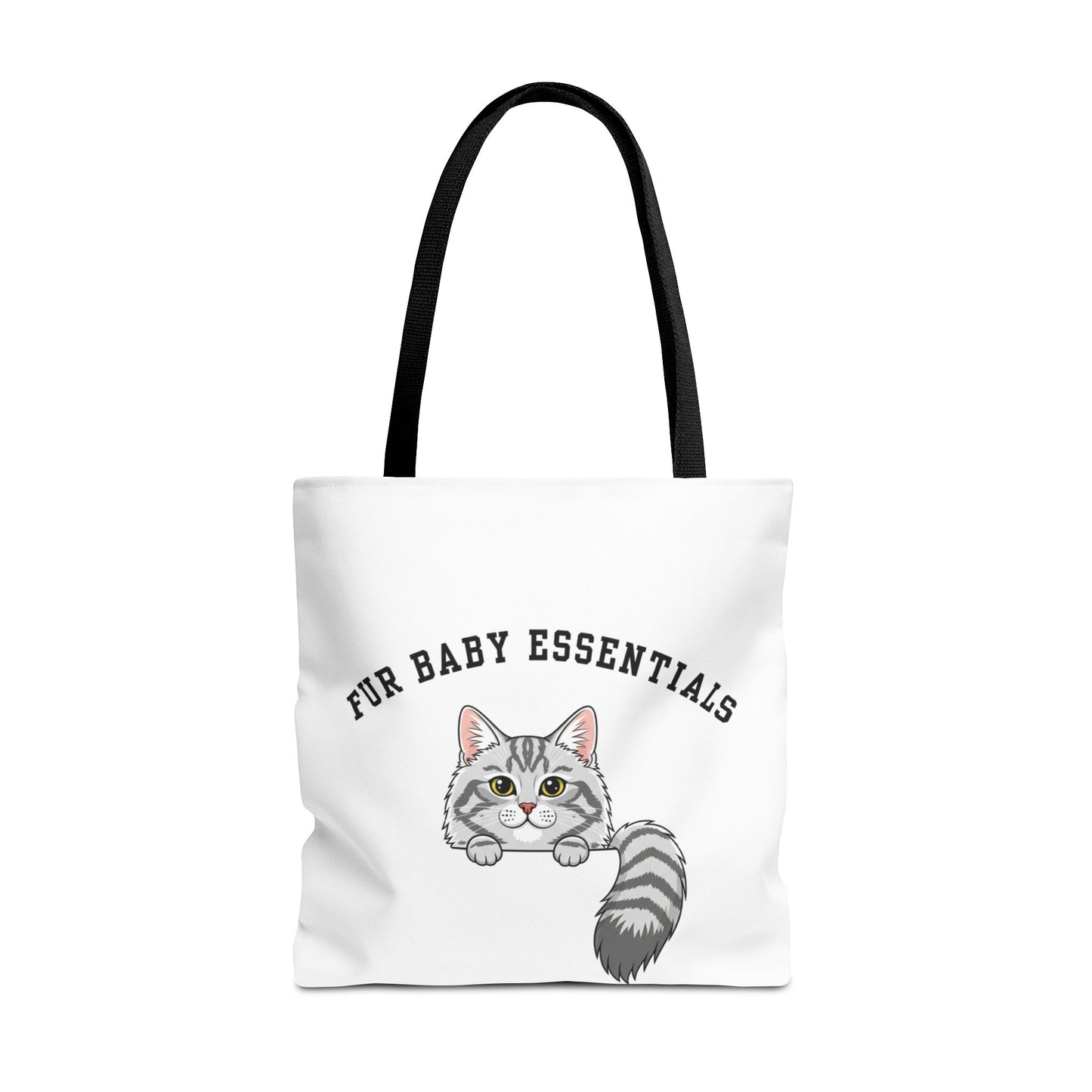 Long hair silver tabby cat FurBaby Tote Bag