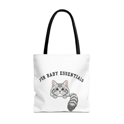 Long hair silver tabby cat FurBaby Tote Bag