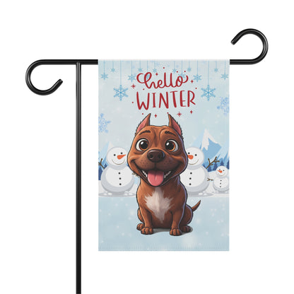 Pitbull Hello Winter Garden Banner