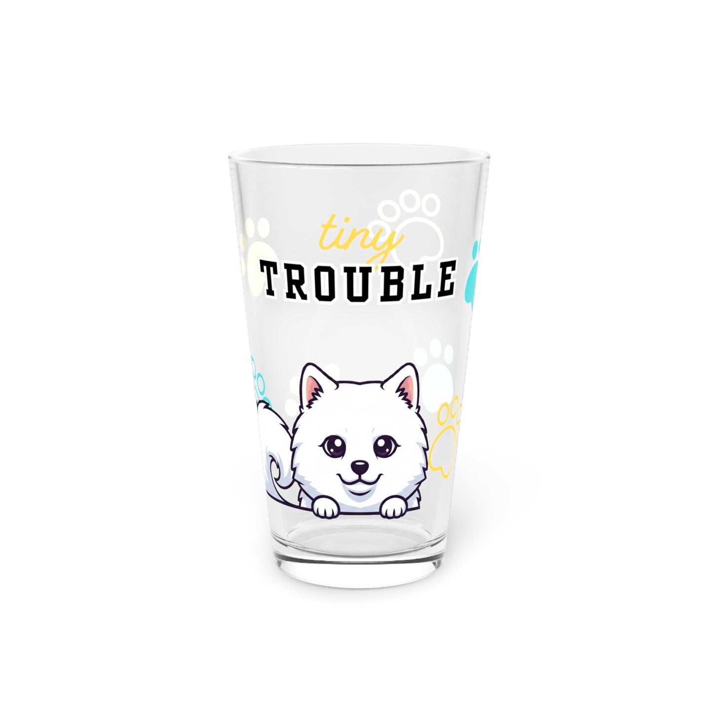 Samoyed Tiny Trouble Pint Glass