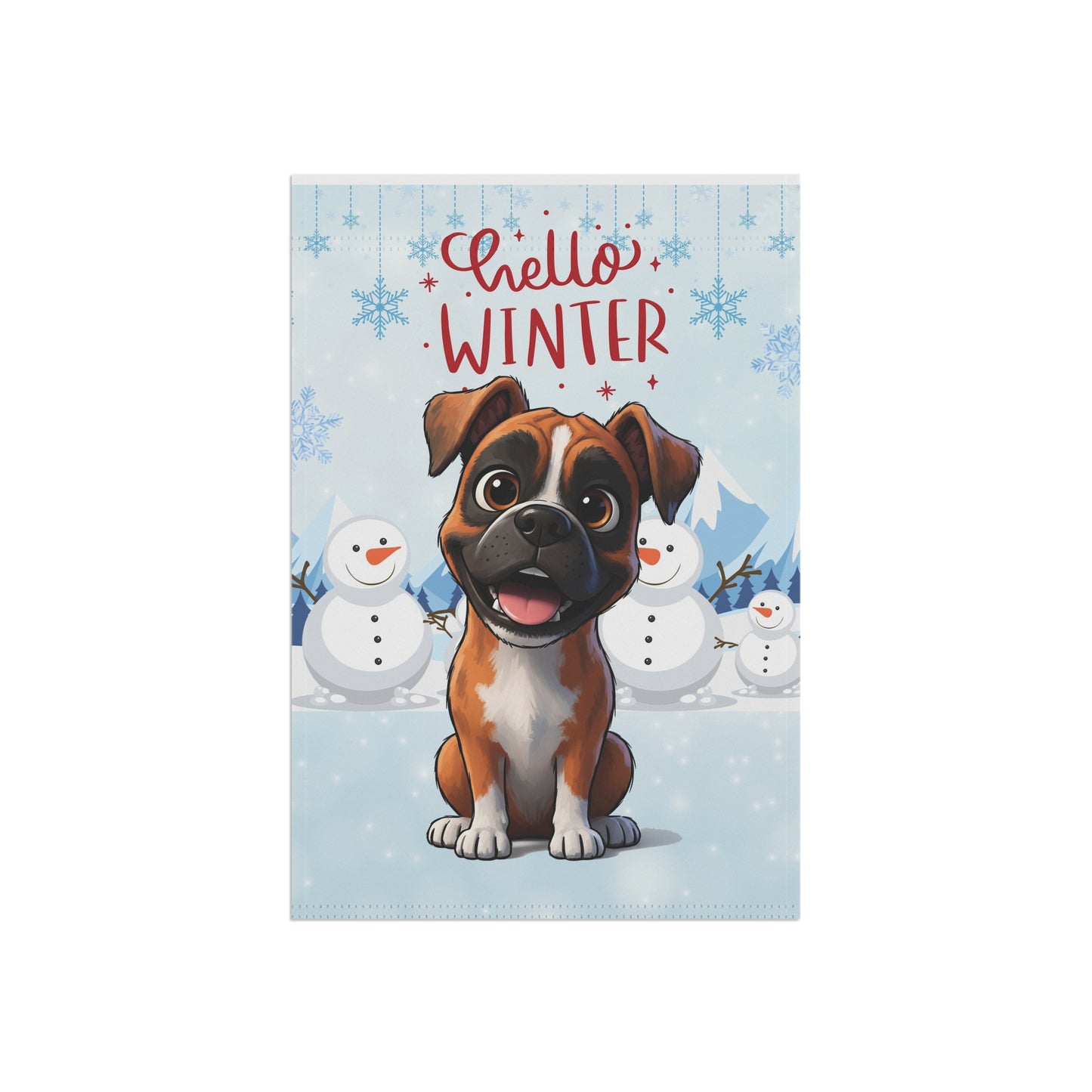 Boxer Hello Winter Garden Banner
