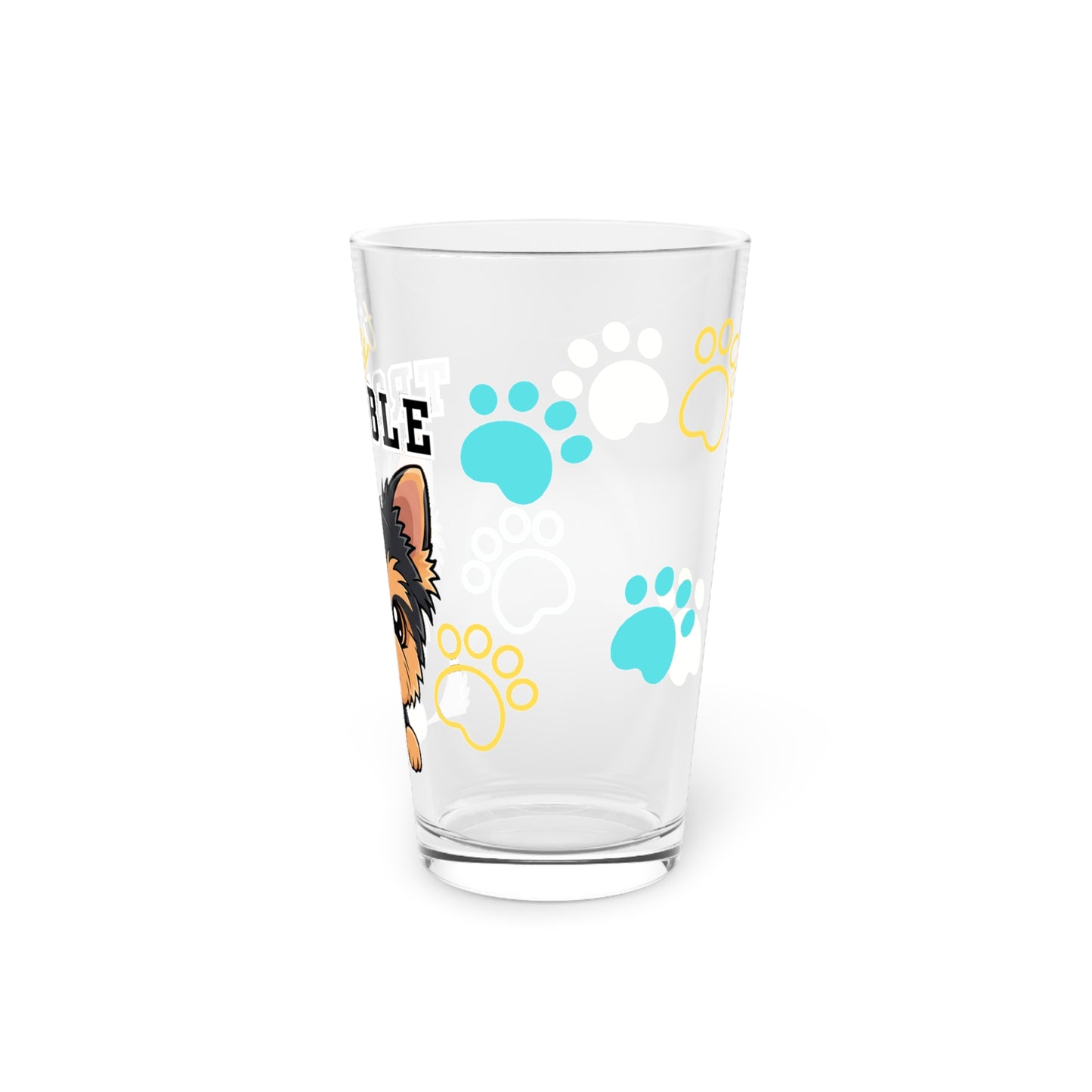 Yorkie Tiny Trouble Pint Glass