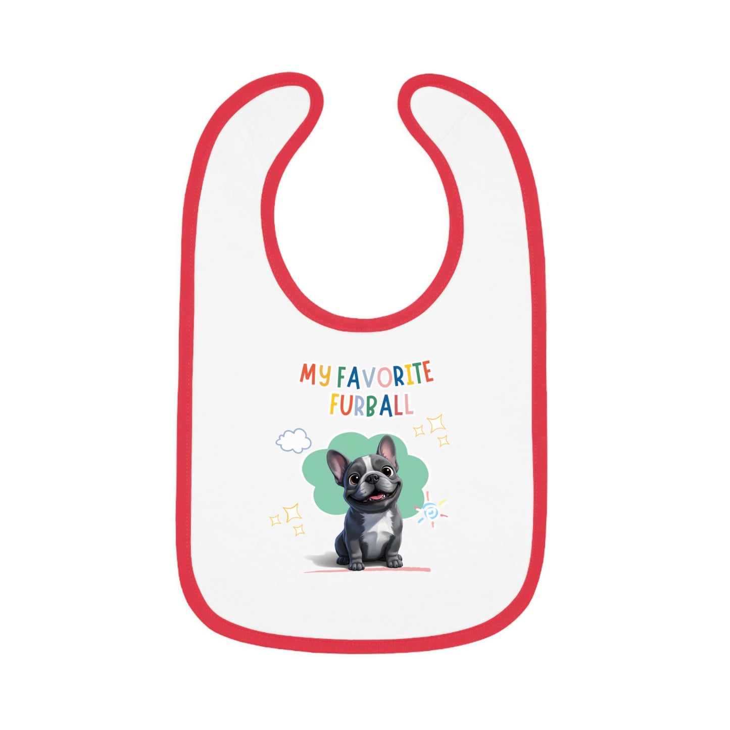 Frenchie Favorite Furball Baby Bib