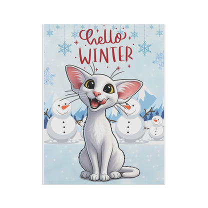 Oriental Shorthair Cat Hello Winter Garden Banner