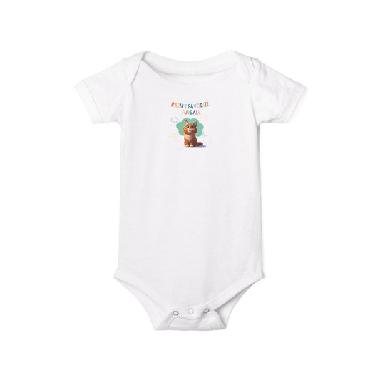 Short hair orange tabby cat Favorite Furball Onesie