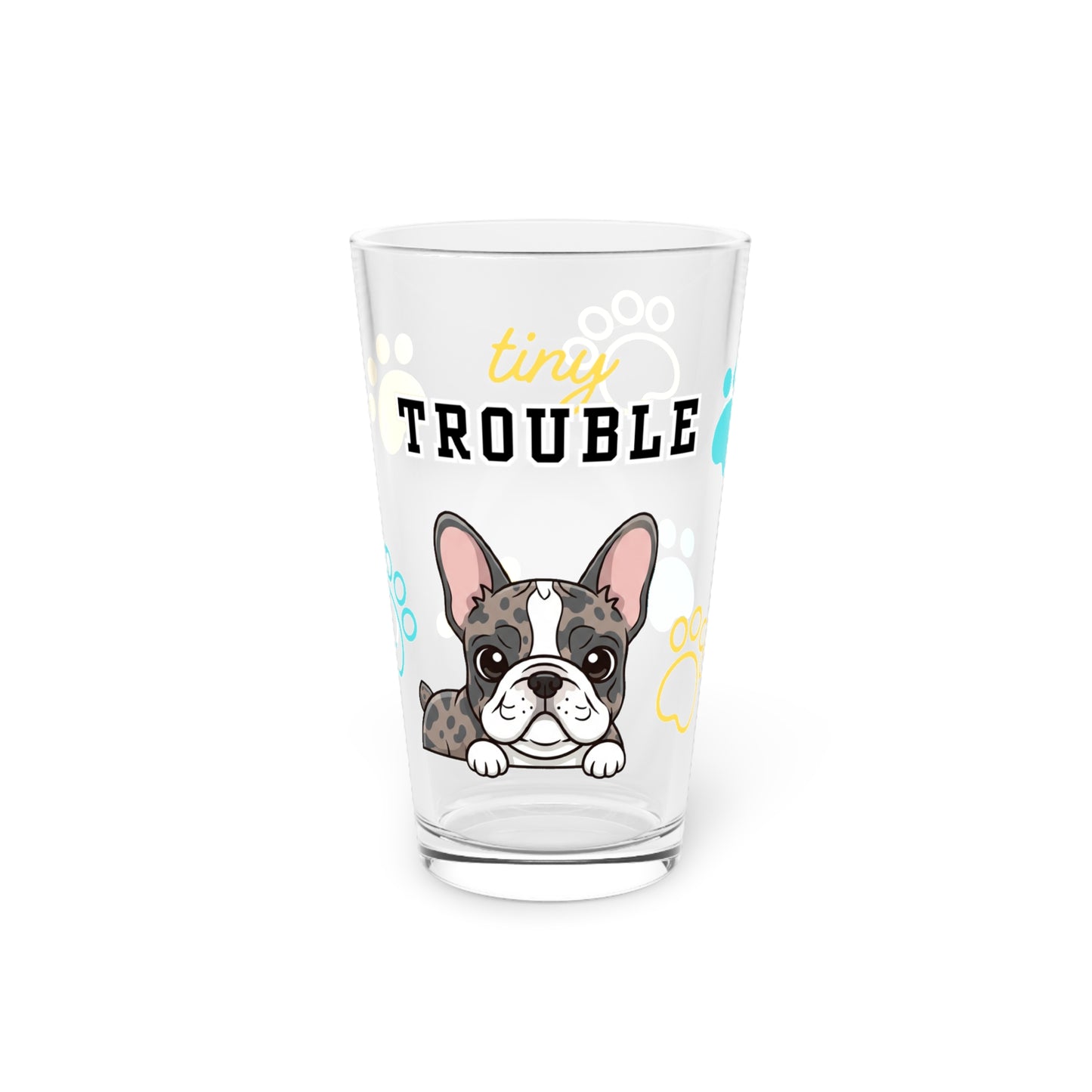 Frenchie Tiny Trouble Pint Glass