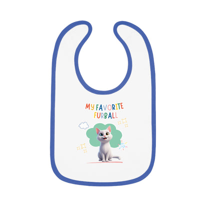 Shorthair White Cat Favorite Furball Baby Bib