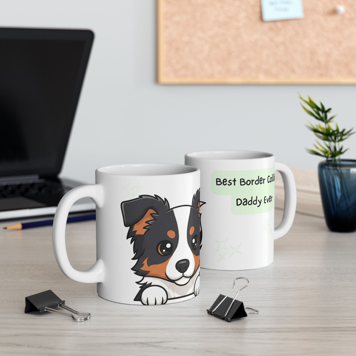 Border Collie Peek-a-Boo Mug | Best Border Collie Daddy Gift
