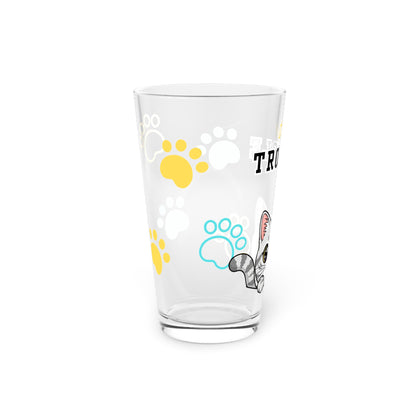 Short hair silver tabby cat Tiny Trouble Pint Glass