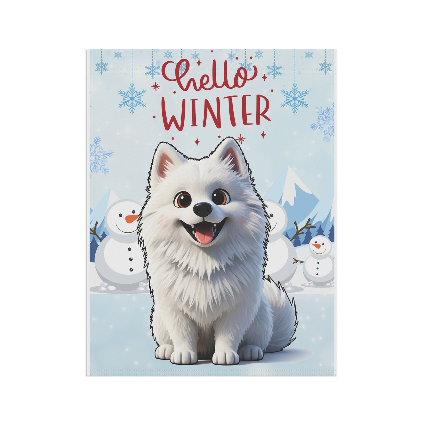 Samoyed Hello Winter Garden Banner