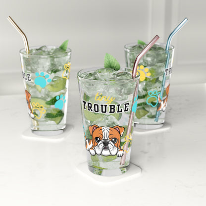 Bulldog Tiny Trouble Pint Glass