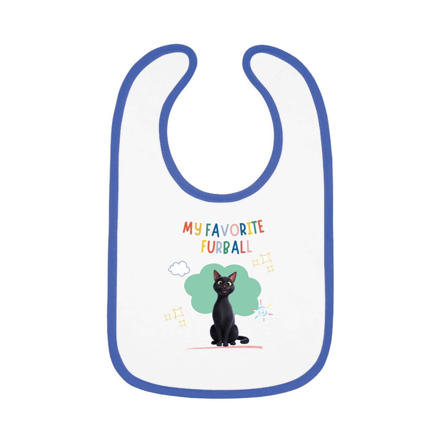Shorthair Black Cat Favorite Furball Baby Bib