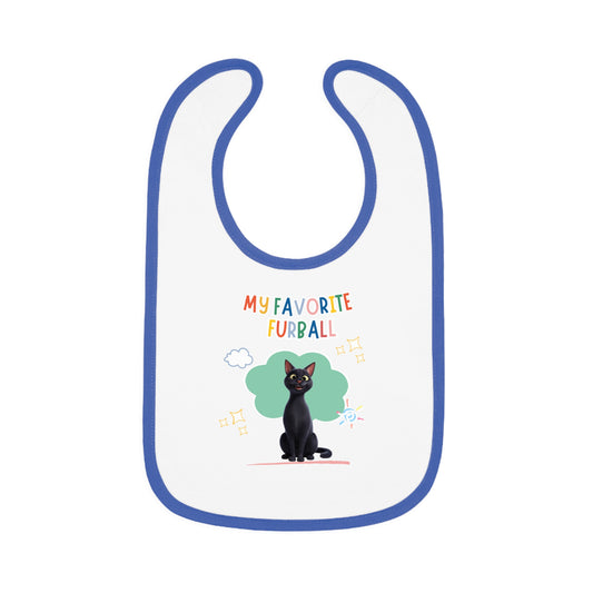 Shorthair Black Cat Favorite Furball Baby Bib