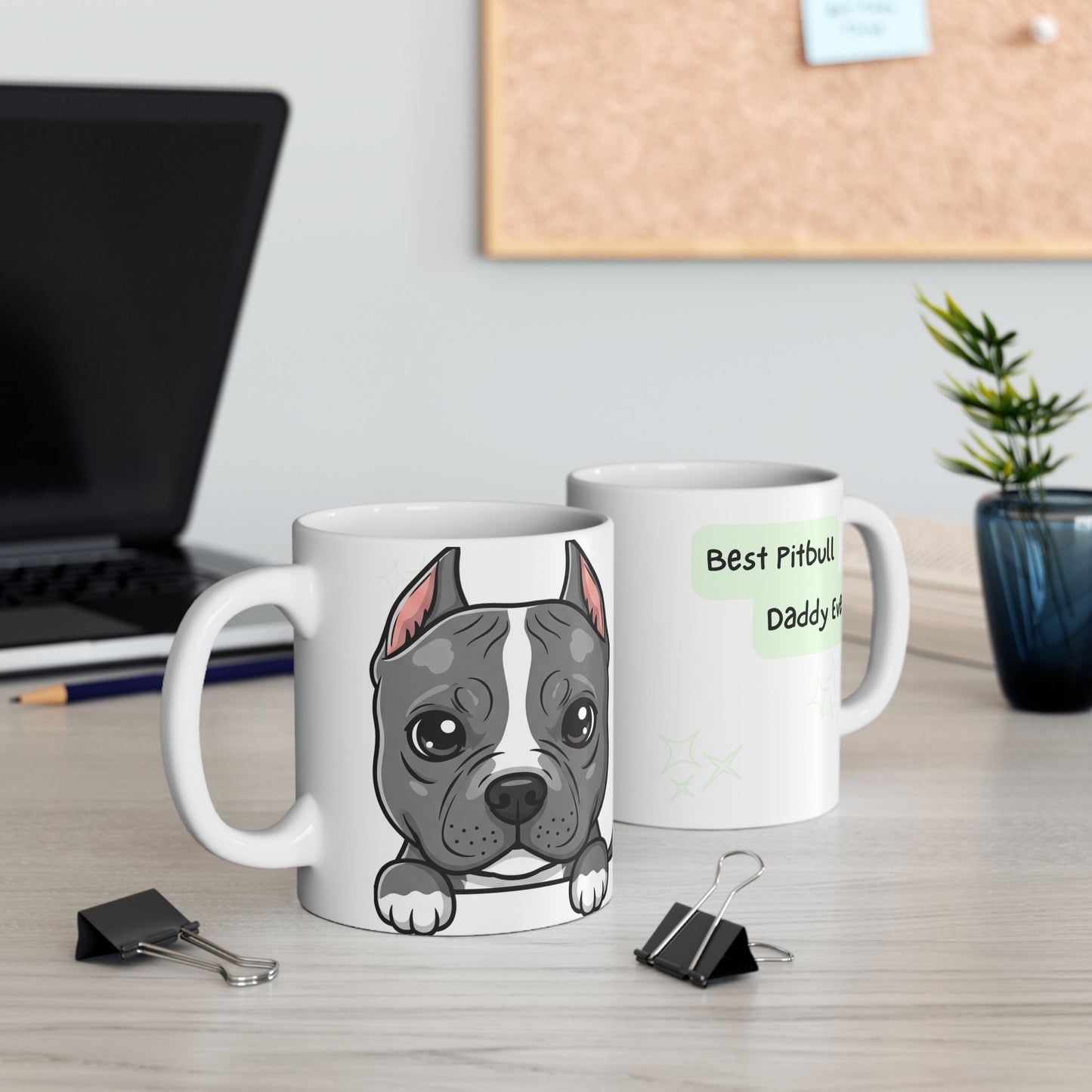 Pitbull Peek-a-Boo Mug | Best Pitbull Daddy Gift