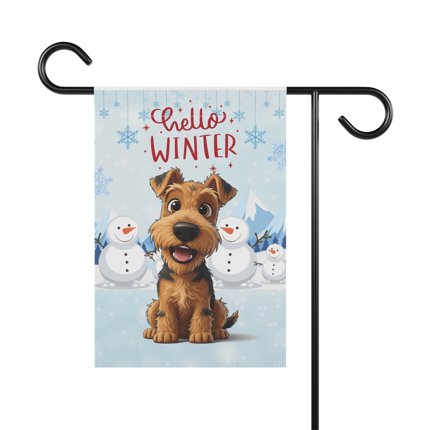 Welshie Hello Winter Garden Banner