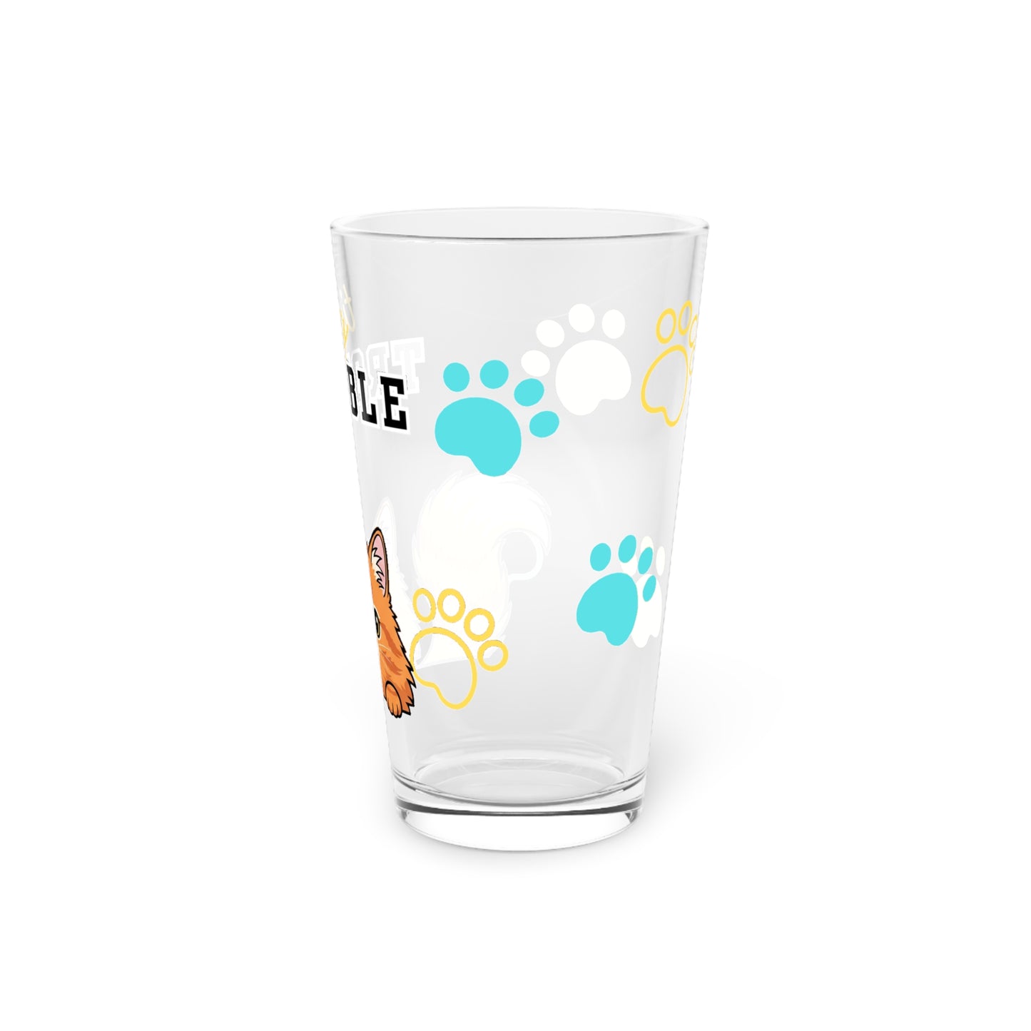 Long hair orange cat Tiny Trouble Pint Glass