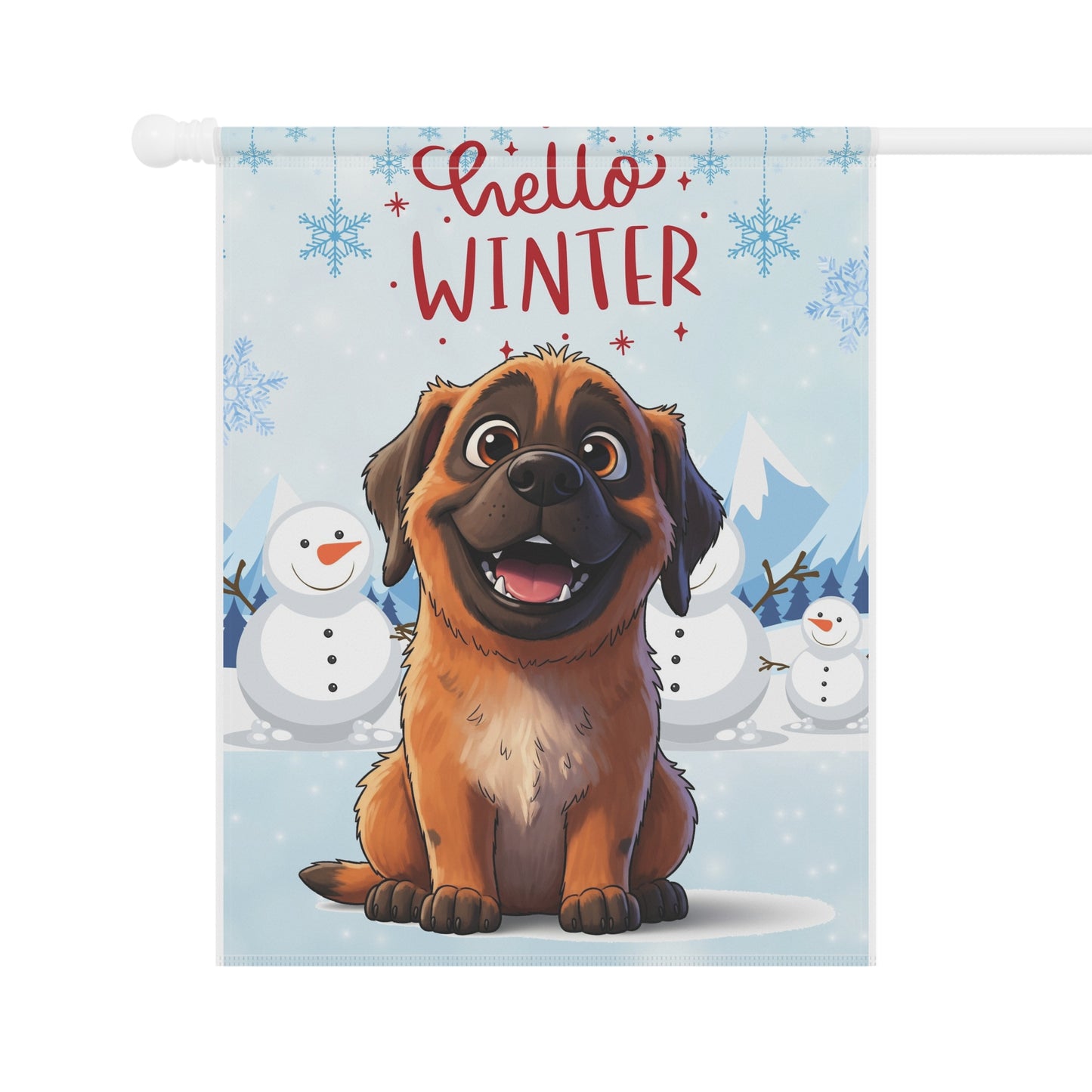 Mastiff Hello Winter Garden Banner