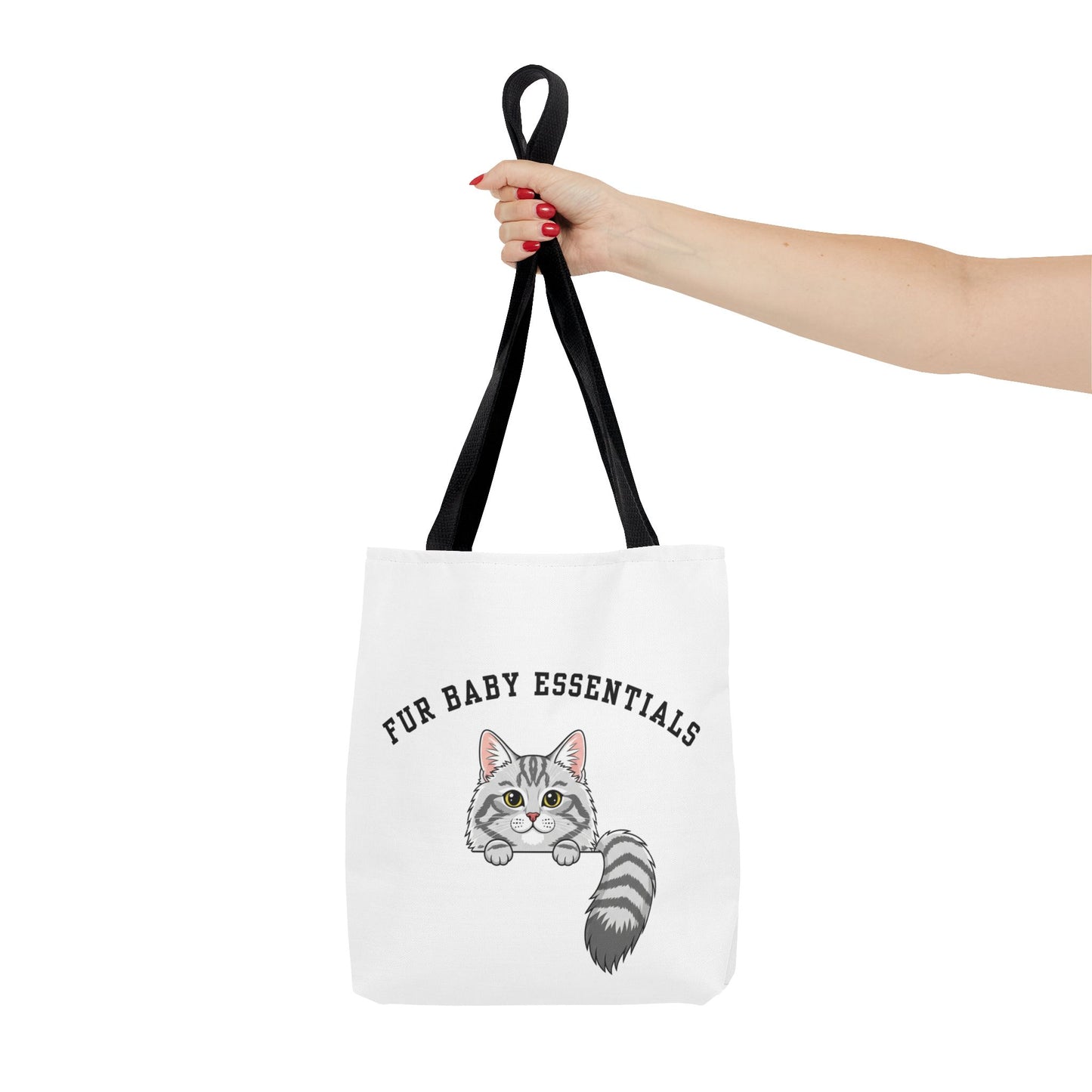 Long hair silver tabby cat FurBaby Tote Bag