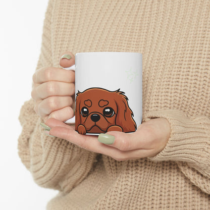 Cavalier King Charles Spaniel Peek-a-Boo Mug | Best Cavalier Mama Gift