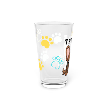 Frenchie Tiny Trouble Pint Glass