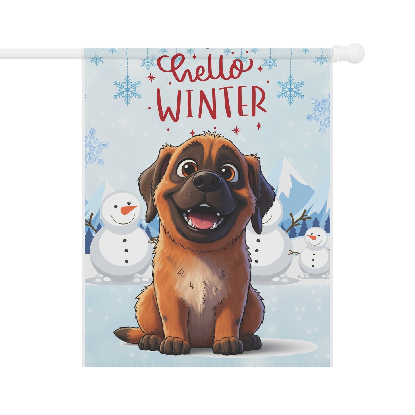 Mastiff Hello Winter Garden Banner