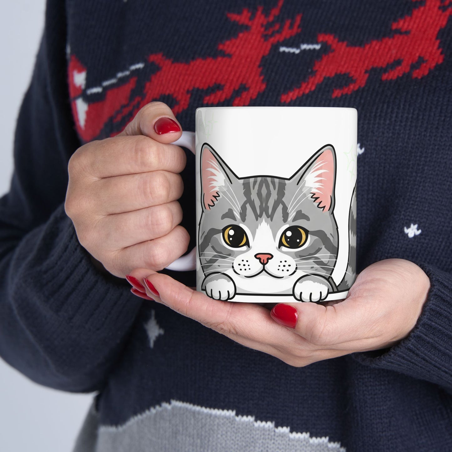 Cat Peek-a-Boo Mug | Best Cat Daddy Gift