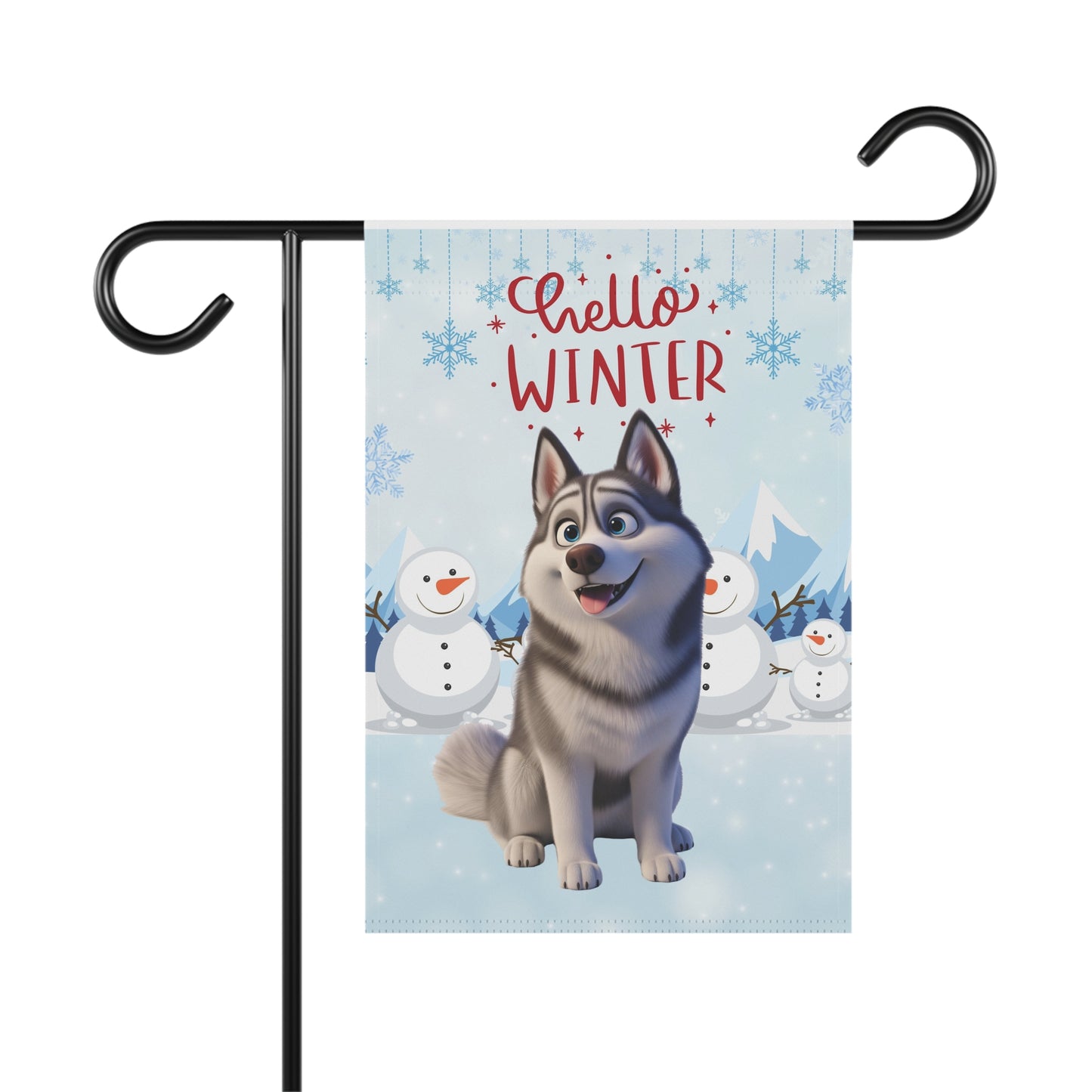 Husky Hello Winter Garden Banner