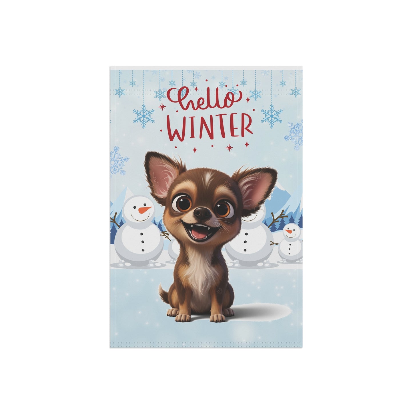 Chihuahua Hello Winter Garden Banner