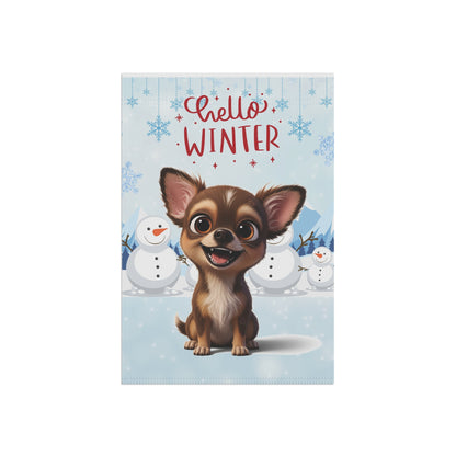 Chihuahua Hello Winter Garden Banner