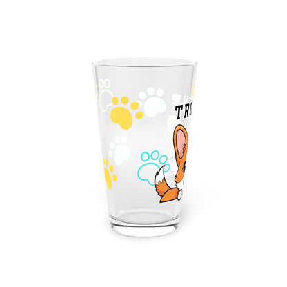 Corgi Tiny Trouble Pint Glass