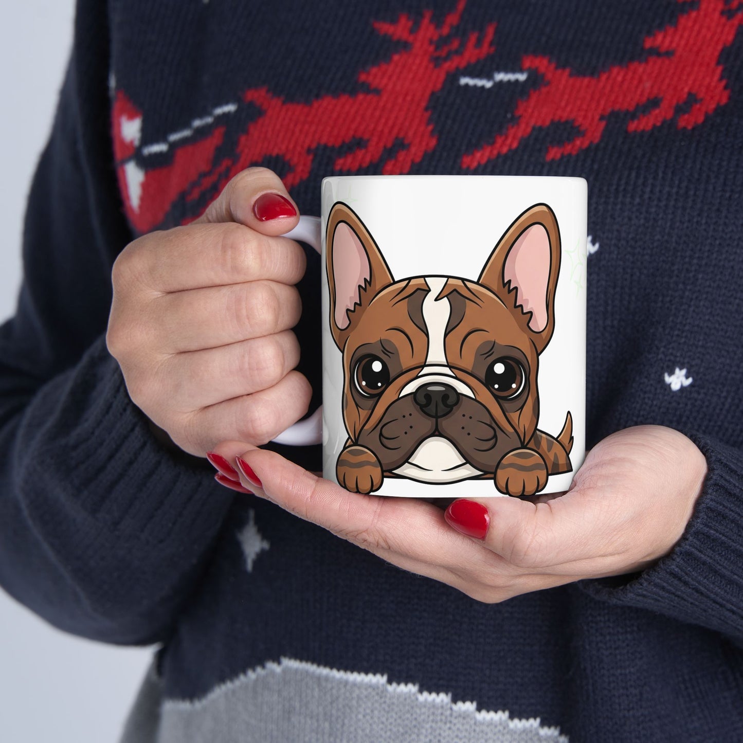 French Bulldog Peek-a-Boo Mug | Best Frenchie Daddy Gift