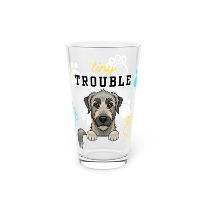 Irish Wolfhound Tiny Trouble Pint Glass