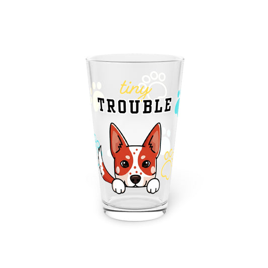Red Heeler Tiny Trouble Pint Glass