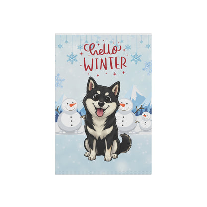 Shiba Hello Winter Garden Banner