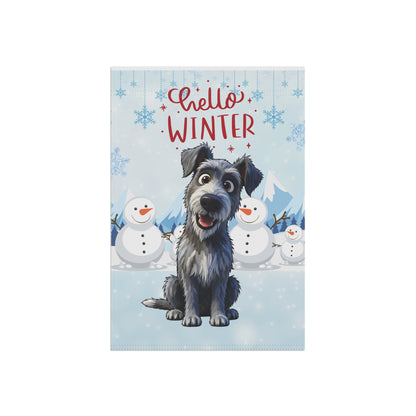 Scottish Deerhound Hello Winter Garden Banner