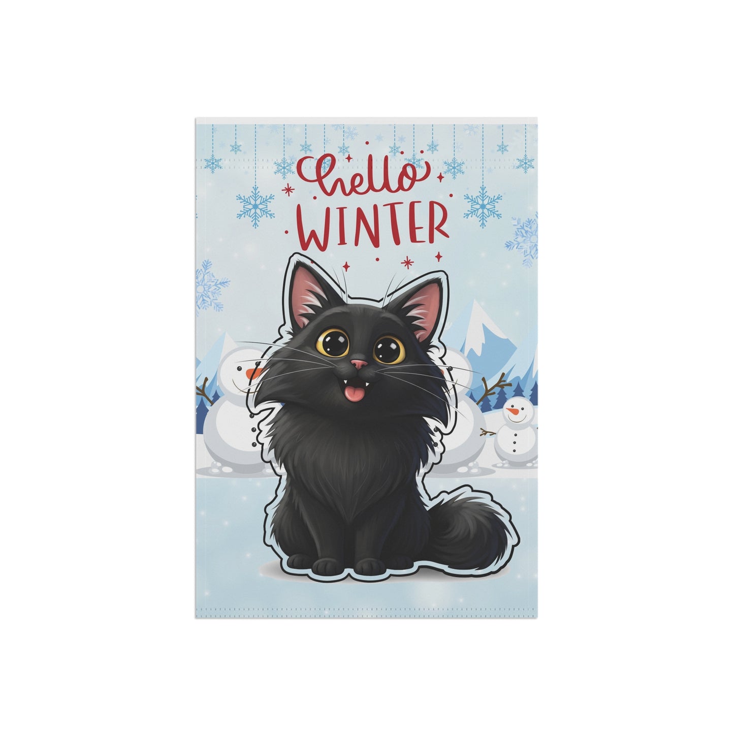 Norwegian Forest Hello Winter Garden Banner