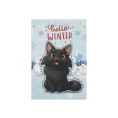 Norwegian Forest Hello Winter Garden Banner