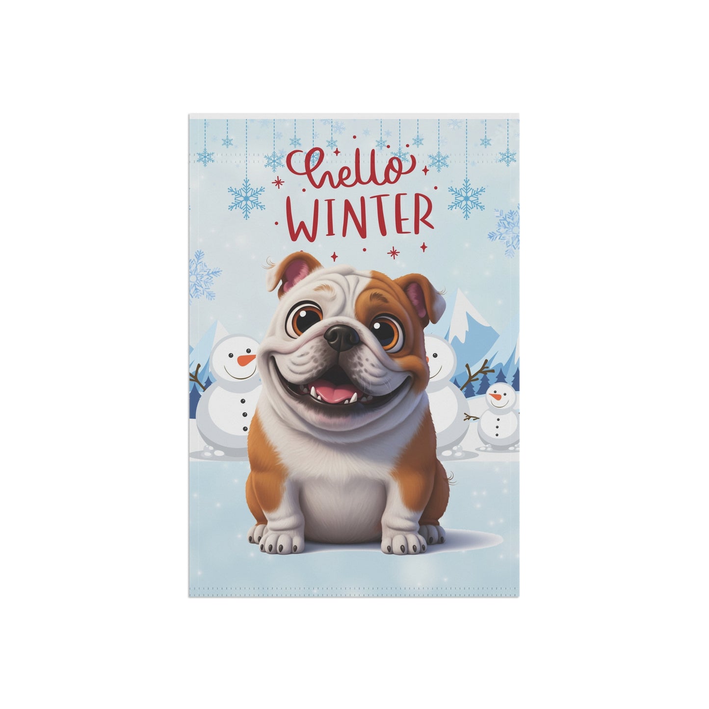Bulldog Hello Winter Garden Banner