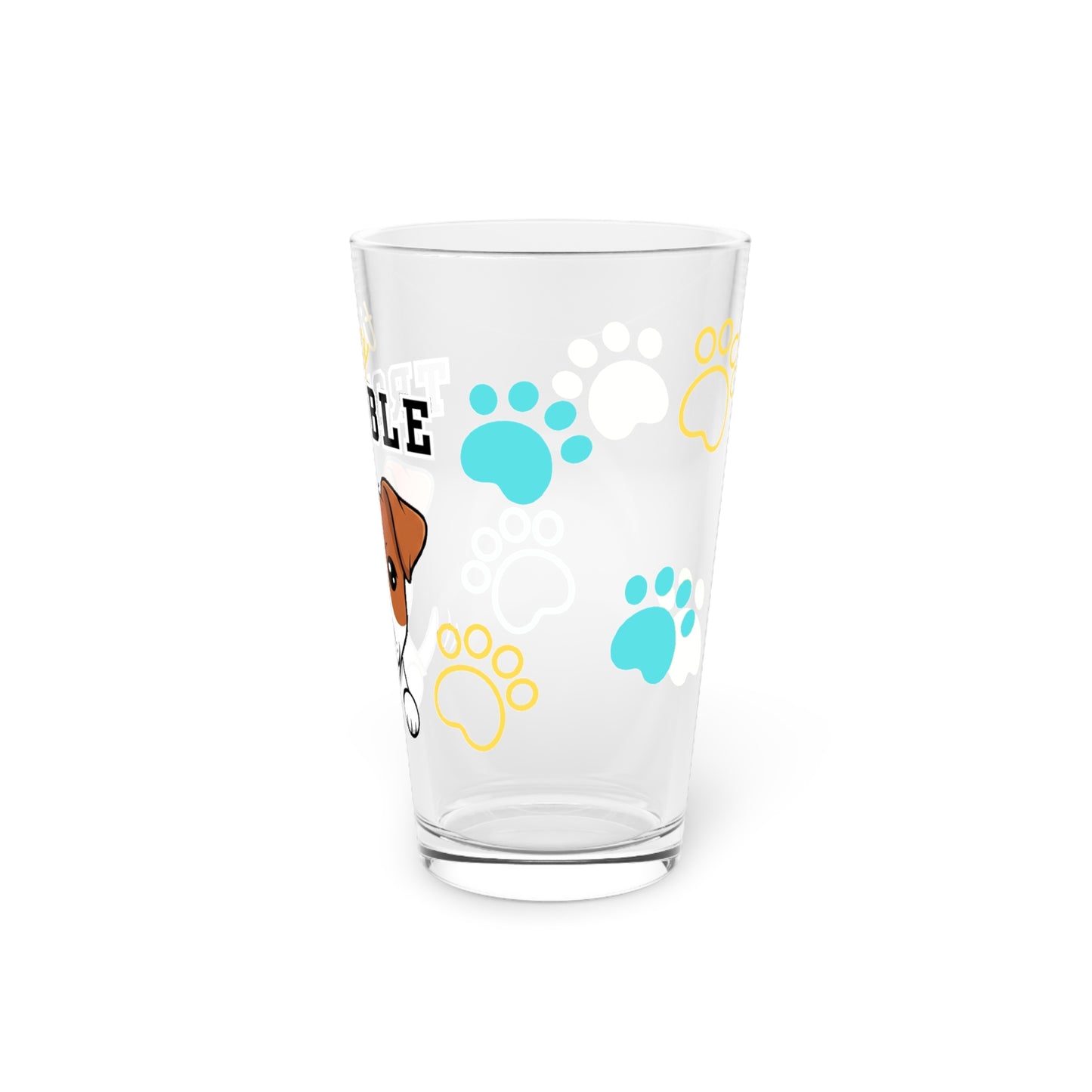 Jack Russell Tiny Trouble Pint Glass