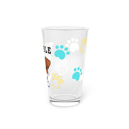 Jack Russell Tiny Trouble Pint Glass