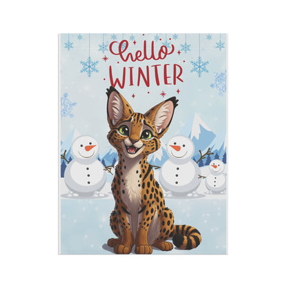 Savannah Cat Hello Winter Garden Banner