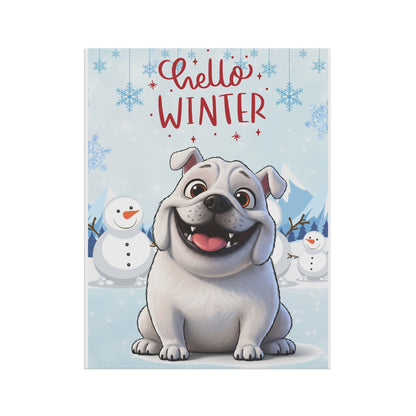 Bulldog Hello Winter Garden Banner