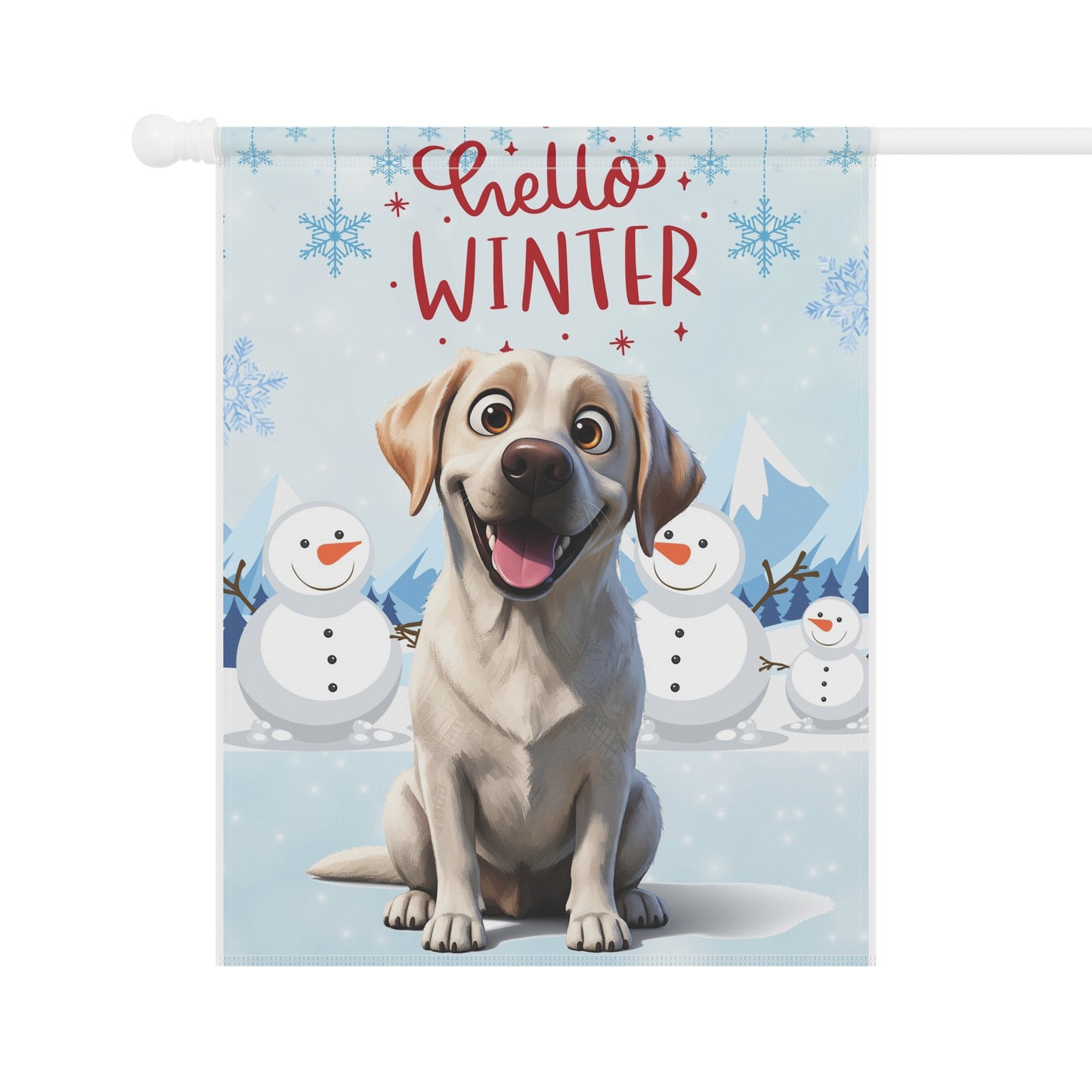 Labrador Hello Winter Garden Banner