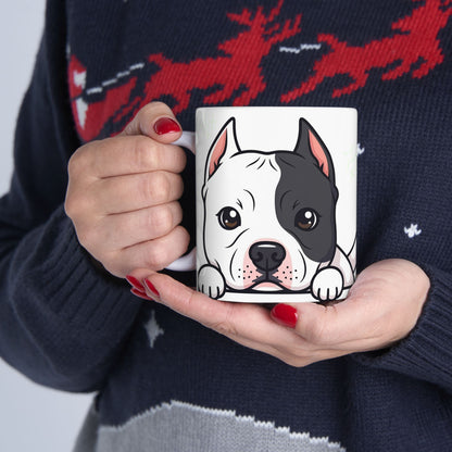 Pitbull Peek-a-Boo Mug | Best Pitbull Daddy Gift