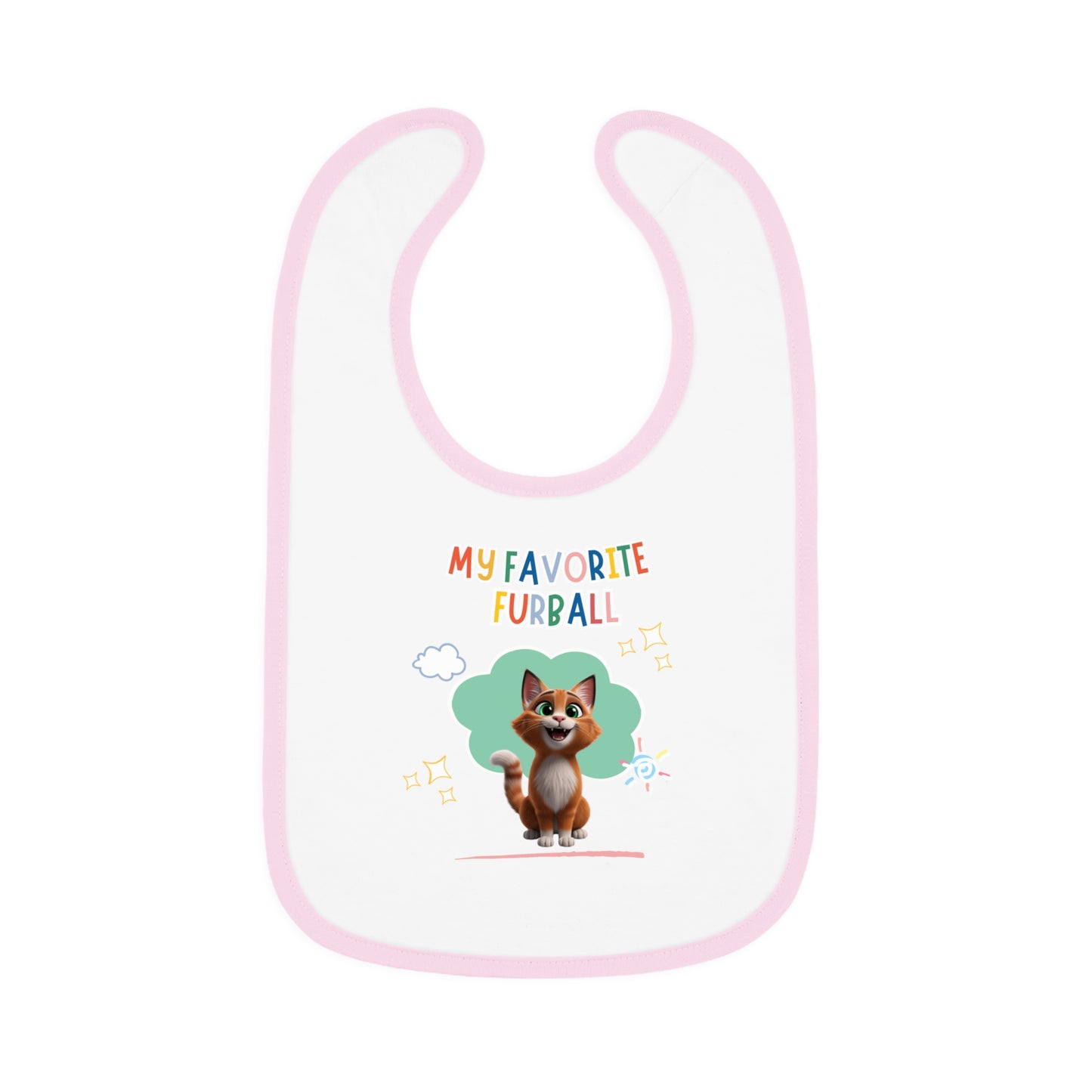 Shorthair Bi-color Orange Cat Favorite Furball Baby Bib