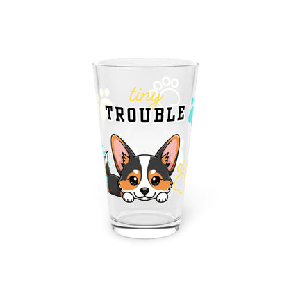 Corgi Tiny Trouble Pint Glass