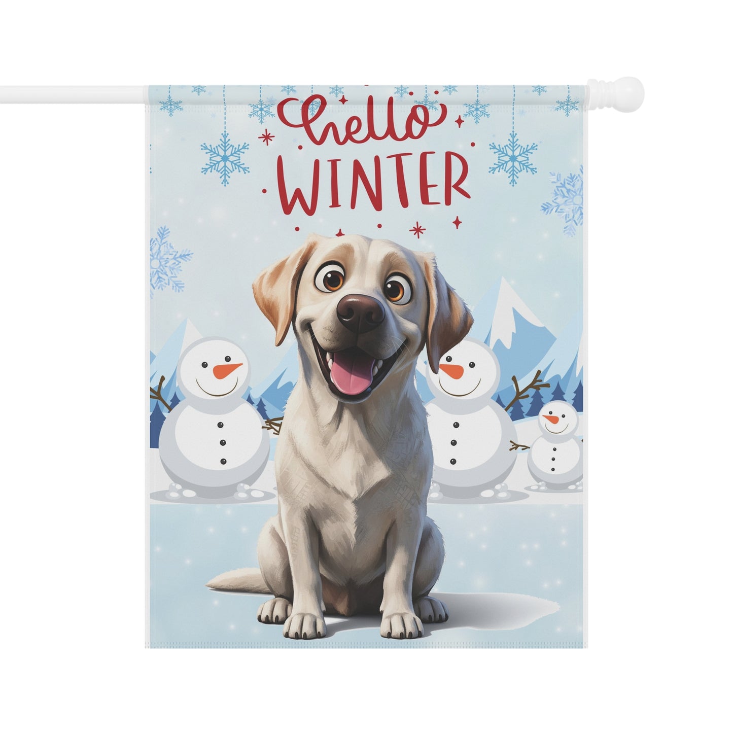 Labrador Hello Winter Garden Banner