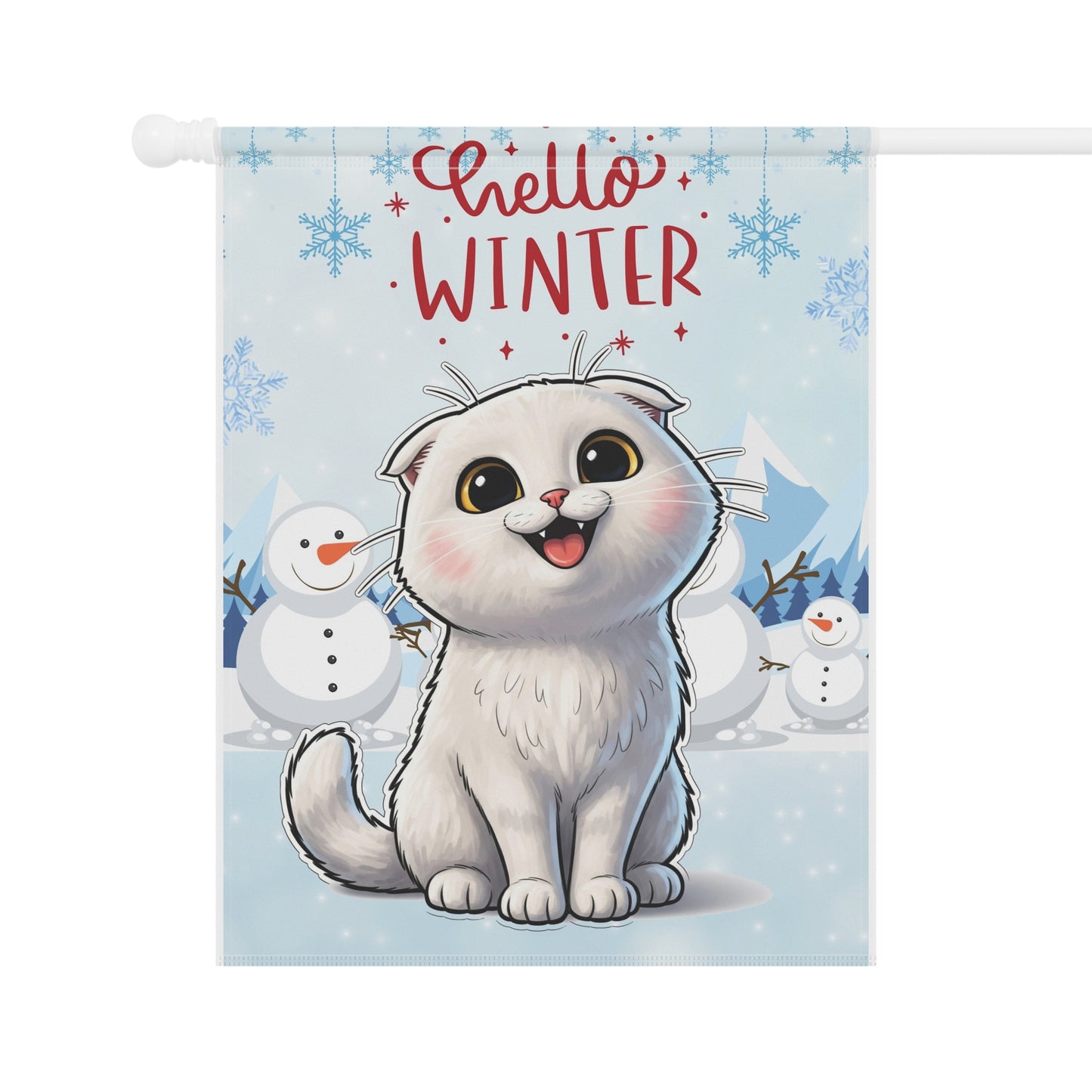 Scottish Fold Hello Winter Garden Banner