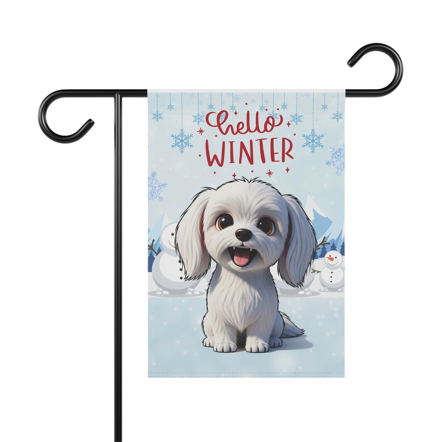 Maltese Hello Winter Garden Banner